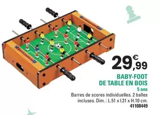 Baby-Foot De Table En Bois offre à 29,99€ sur JouéClub