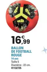 Ballon De Football Rouge offre à 16,99€ sur JouéClub