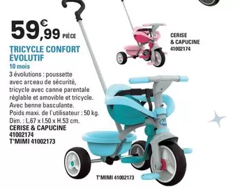 Cap Loisirs - Tricycle Confort Évolutif  offre à 59,99€ sur JouéClub