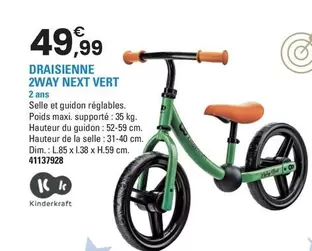 Draisienne 2way Next Vert  offre à 49,99€ sur JouéClub