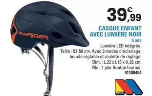 Casque Enfant Avec Lumière Noir offre à 39,99€ sur JouéClub