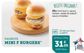 Mini F Burgers offre à 31,99€ sur Flunch