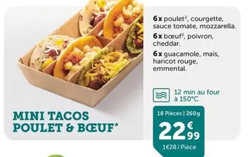 Mini Tacos Poulet & Bœuf offre à 22,99€ sur Flunch