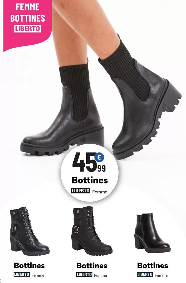 Libero - Bottines Femme  offre à 45,99€ sur La Halle