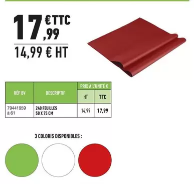 Papier De Soie offre à 17,99€ sur Bureau Vallée