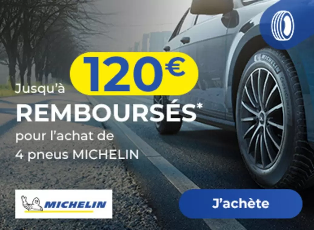 Michelin - Rembourses Pour L'Aachat De 4 Pneus offre à 120€ sur Euromaster