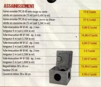 Assainissement : Tube Evacuation offre à 4,8€ sur Gedimat