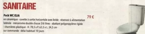 Sanitaire - Pack WC Elia offre à 79€ sur Gedimat