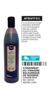 Metro Chef - Condiment Au Vinaigre Balsamique De Modène offre sur Metro