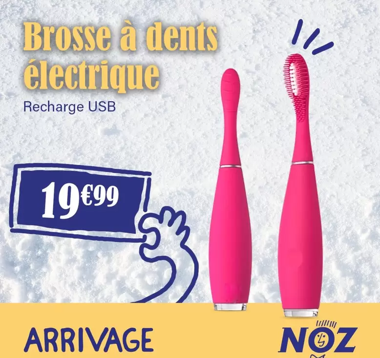 Brosse À Dents Electrique Recharge Usb offre à 19,99€ sur Noz