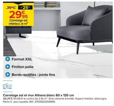 Carrelage Sol Et Mur Athena Blanc 60 X 120 Cm