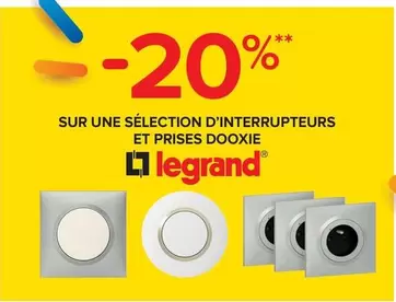 Legrand : Promo sur les interrupteurs et prises Dooxie - Design moderne et fonctionnalité