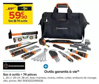 magnusson - sac à outils + 74 pieces