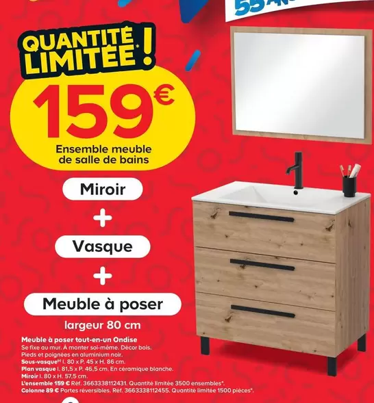 Meuble A Poser Tout-En-Un Ondise offre à 159€ sur Castorama