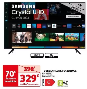 Samsung - Tv Led TU43CU6905