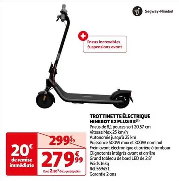 Segway-Ninebot E2 Plus IIE - Trottinette Électrique avec Promo et Caractéristiques Avancées