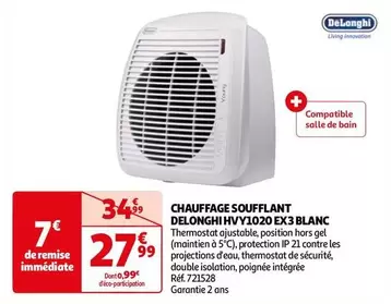 DeLonghi - Chauffage Soufflant HVY1020 EX3 Blanc