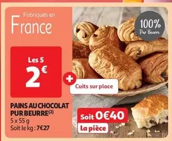 Pains Au Chocolat Pur Beurre offre à 0,4€ sur Auchan Supermarché