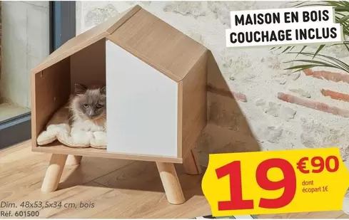 Maison En Bois Couchage Inclus offre à 19,9€ sur Gifi