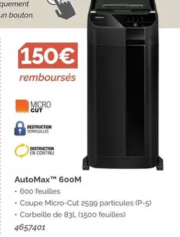 Automax 600M offre à 150€ sur LDLC