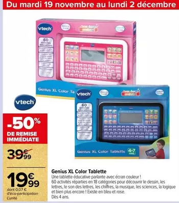 Vtech - Genius XL Color Tablette offre à 19,99€ sur Carrefour Contact