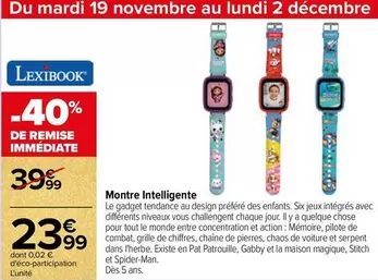 Lexibook - Montre Intelligente offre à 23,99€ sur Carrefour Contact