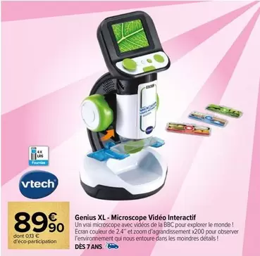 Vtech - Genius Xl - Microscope Vidéo Interactif offre à 89,9€ sur Carrefour Contact