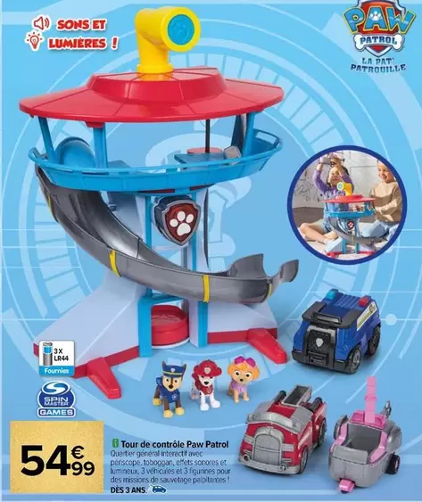 Paw Patrol - Tour De Contècle Paw Paral offre à 54,99€ sur Carrefour Contact