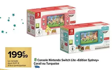 Nintendo -  Switch - Console Lite Edition Sydney offre à 199,99€ sur Carrefour Contact