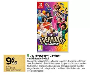 Nintendo - Jeu «everybody 1.2 Switch» Sur  Switch offre à 9,99€ sur Carrefour Contact