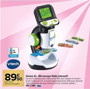 Vtech - Genius XL - Microscope Vidéo Interactif offre à 89,9€ sur Carrefour