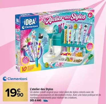 Clementoni - L'atelier Des Stylos offre à 19,9€ sur Carrefour