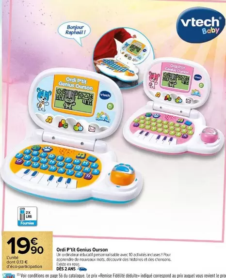 Vtech - Ord P'til Genius Ourson offre à 19,9€ sur Carrefour