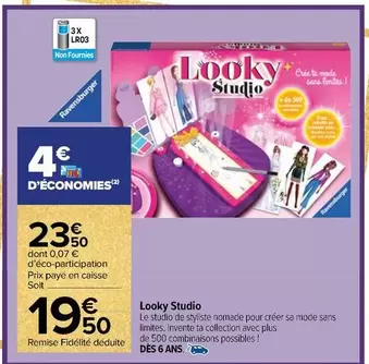 Ravensburger - Looky Studio offre à 19,5€ sur Carrefour