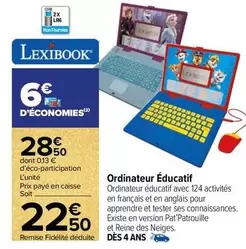 Lexibook - Ordinateur Éducatif offre à 28,5€ sur Carrefour