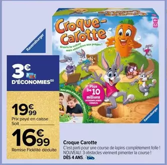 Ravensburger - Croque Carotte offre à 16,99€ sur Carrefour