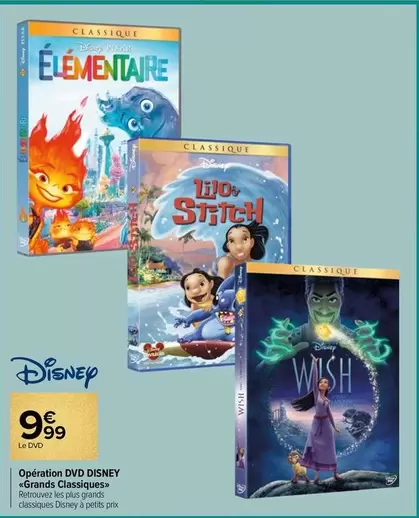 Disney - Opération Dvd  «Granch Classiques» offre à 9,99€ sur Carrefour