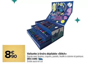 Valisette À Tiroirs Dépliable Stitch offre à 8,9€ sur Carrefour