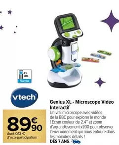 Vtech - Genius Xl - Microscope Vidéo Interactif offre à 89,9€ sur Carrefour Drive