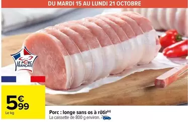 Porc: Longe Sans Os À Rôtir