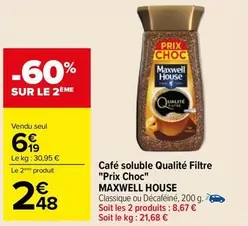 Maxwell House - Café Soluble Qualité Filtre à Prix Choc