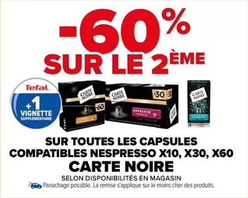 Carte Noire - Capsules Compatibles Nespresso X10, X30, X60 : Promo et Caractéristiques