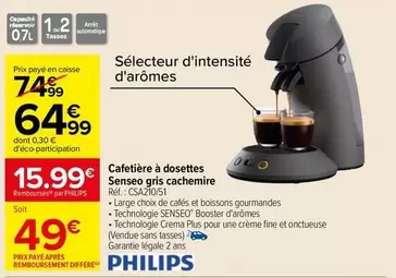 Cafetière à dosettes Senseo Gris Cachemire - Philips