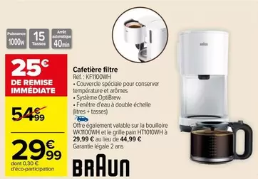 Braun - Cafetière Filtre Réf. : KF110UWH