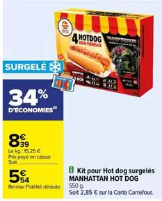 Carrefour - Kit Manhattan Hot Dog Surgelés : Savourez des hot dogs de qualité à la maison !