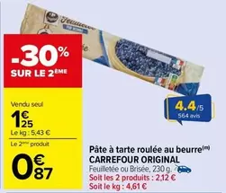 Carrefour - Pâte À Tarte Roulée Au Beurre