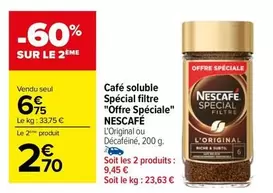 Nescafé - Offre Spéciale Café Soluble Spécial Filtre