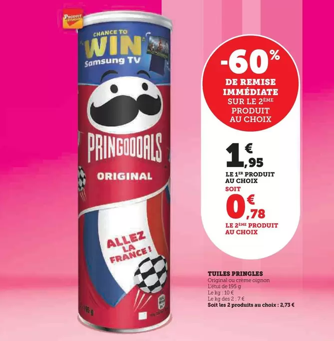 Pringles - Tuiles offre à 1,95€ sur U Express