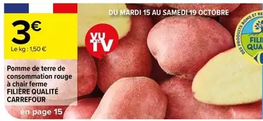 carrefour - pomme de terre rouge à chair ferme - filière qualité