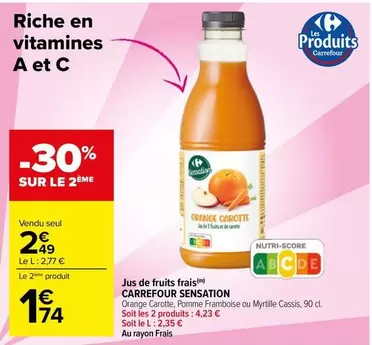 carrefour - jus de fruits frais sensation